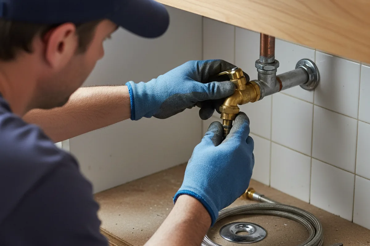 Shutoff valve and fitting work during Burst Pipe Repair in Elkins